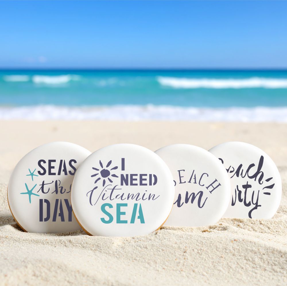 Beach Day Messages Cookie Stencil