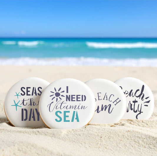 Beach Day Messages Cookie Stencil