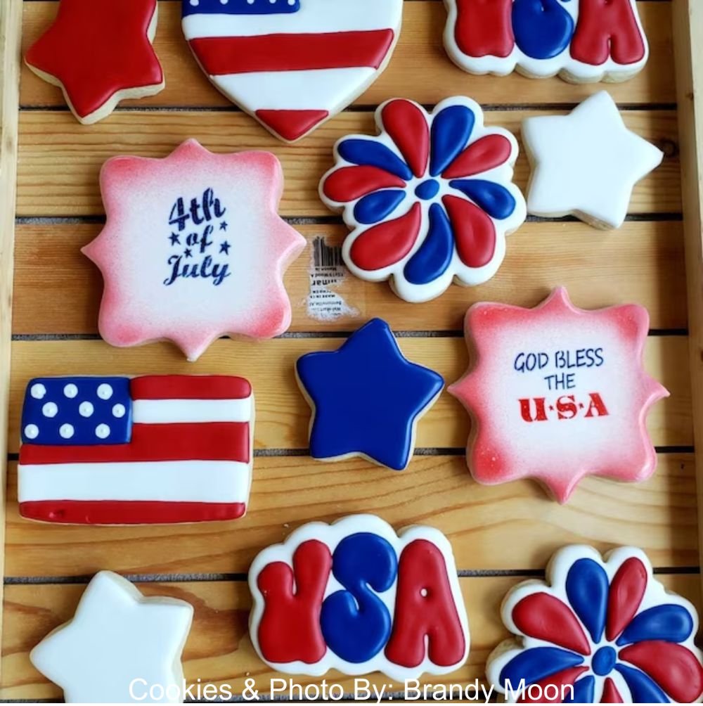 Patriotic Words Cookie Stencil