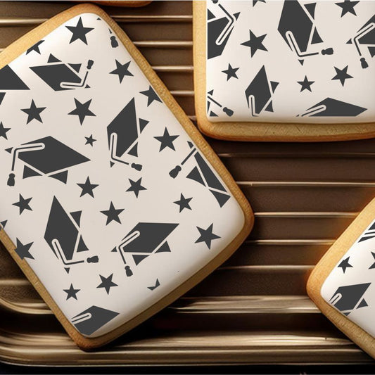 Graduation Cap and Gown Cookie Stencil