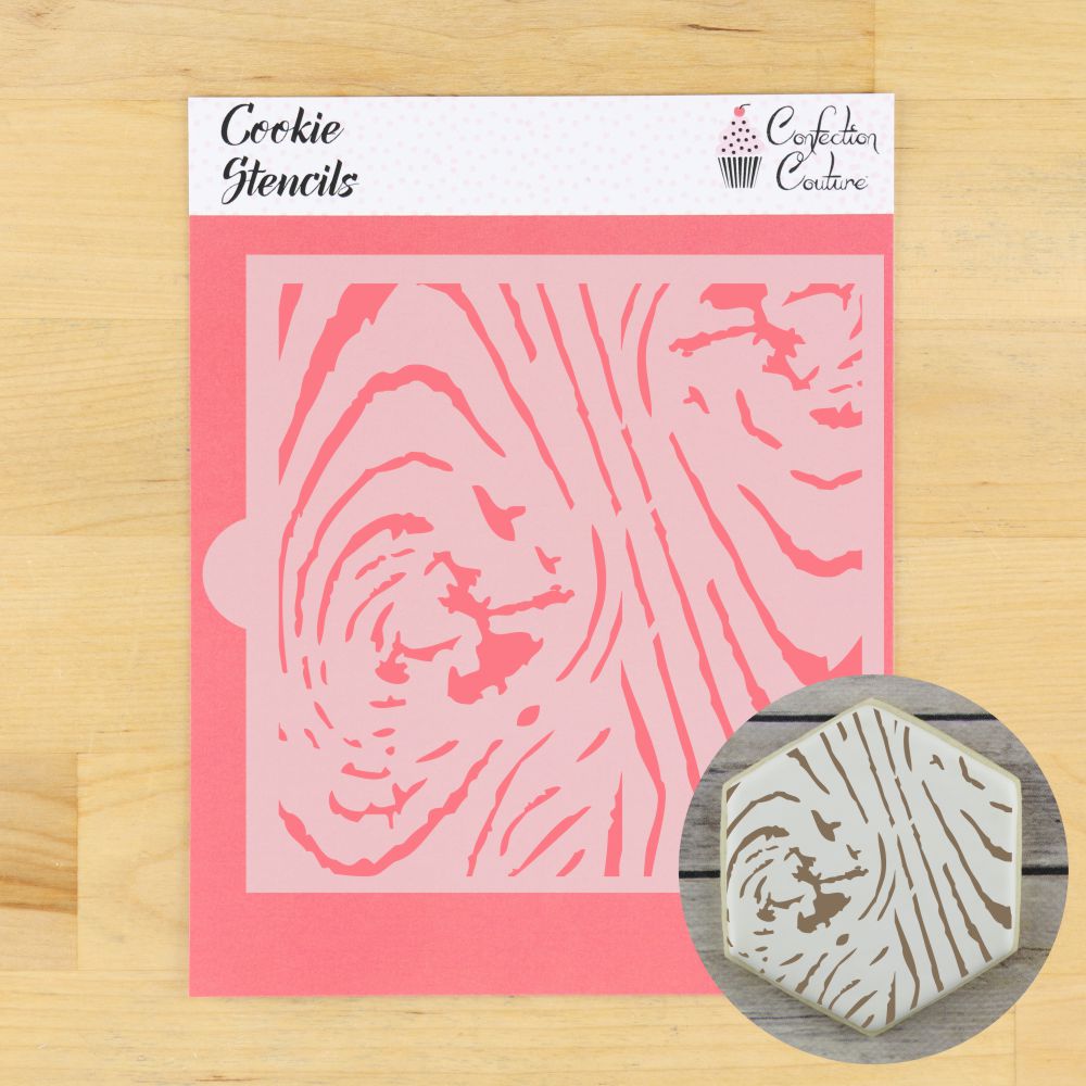 Wood Grain Background Fall Cookie Stencil