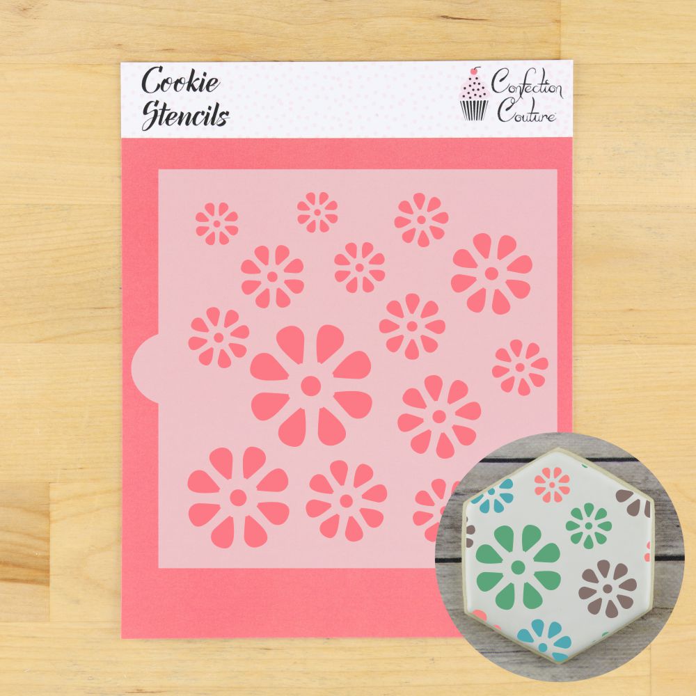 Flower Power Background Cookie Stencil