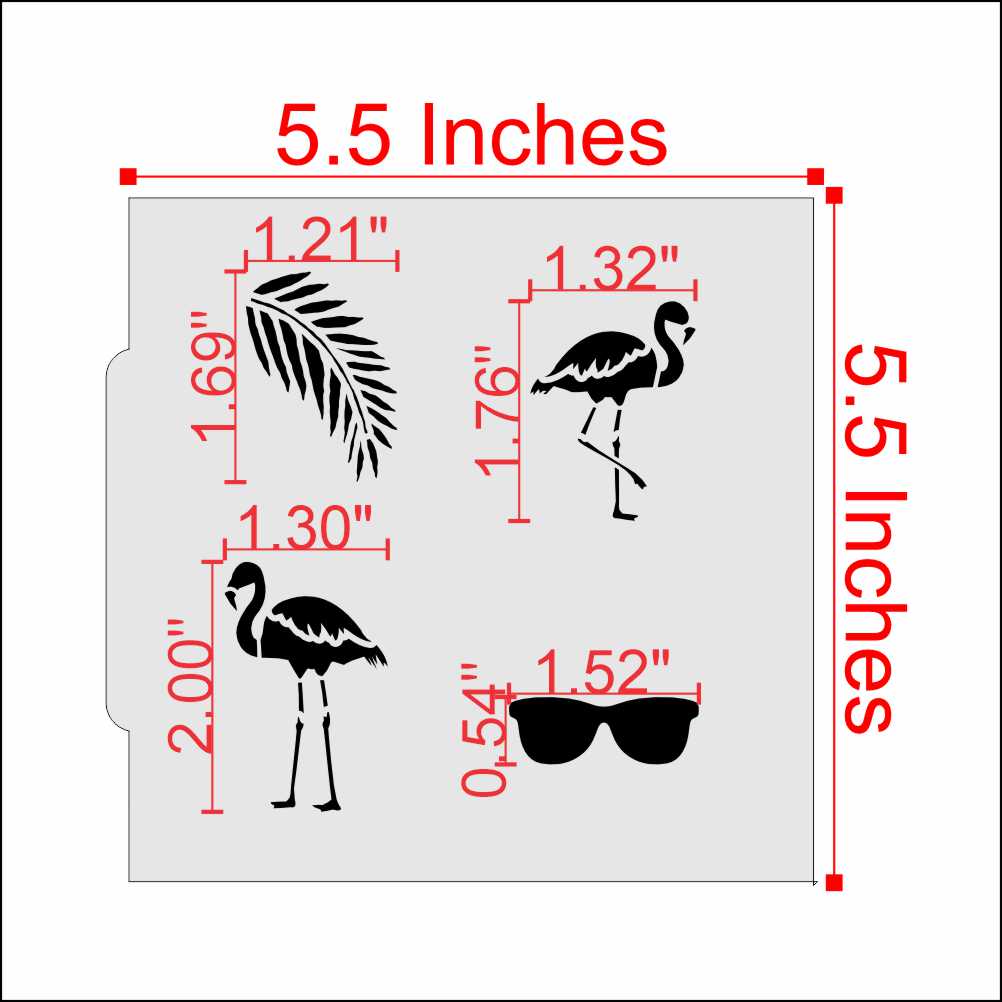 Measurements for the South Beach Cookie Stencils