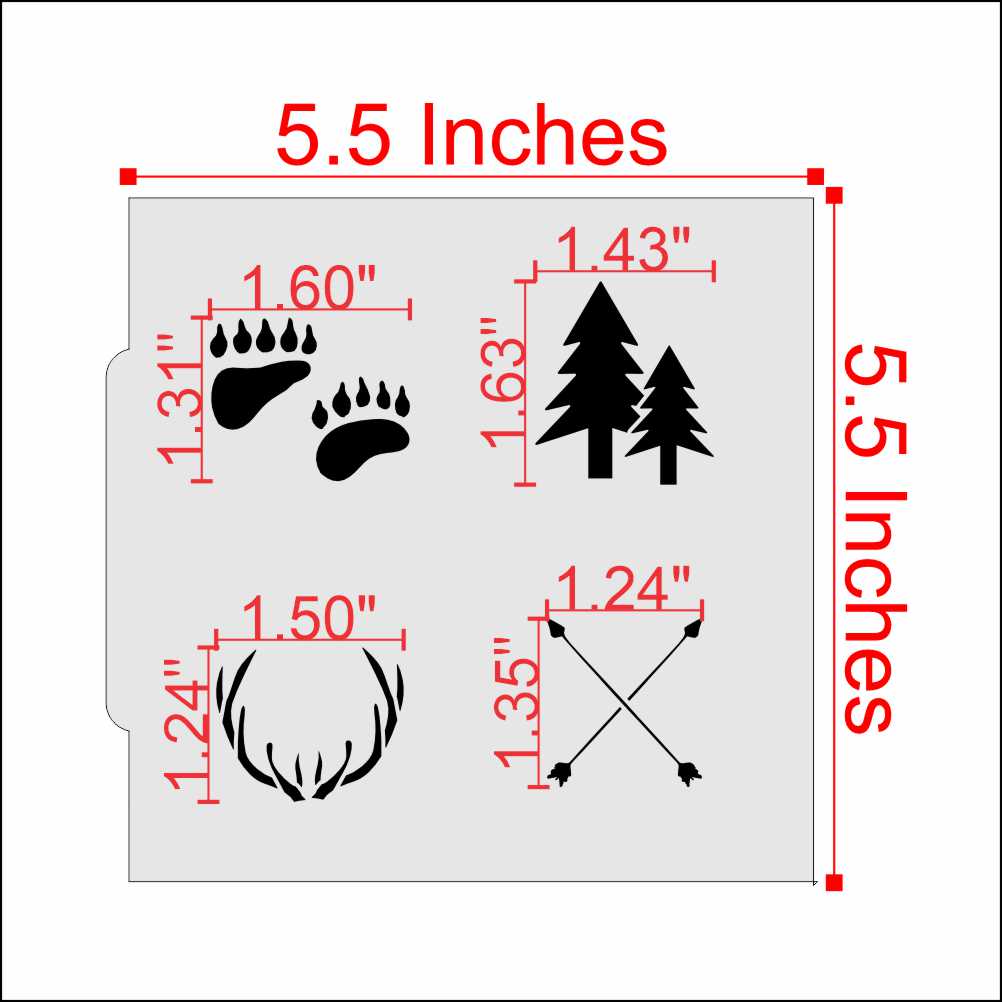 Measurements of the cabin fever cookie stencil