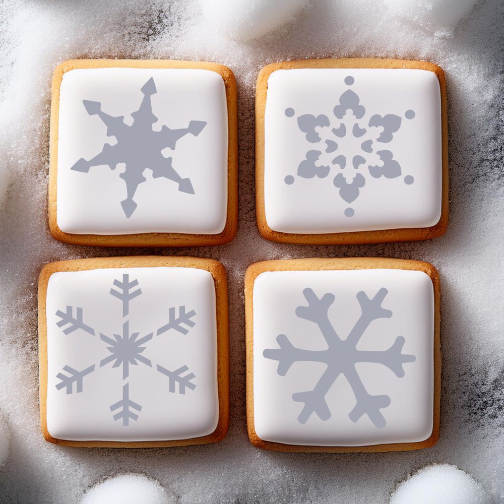 Snowflake Cookie Stencils for Christmas Cookies