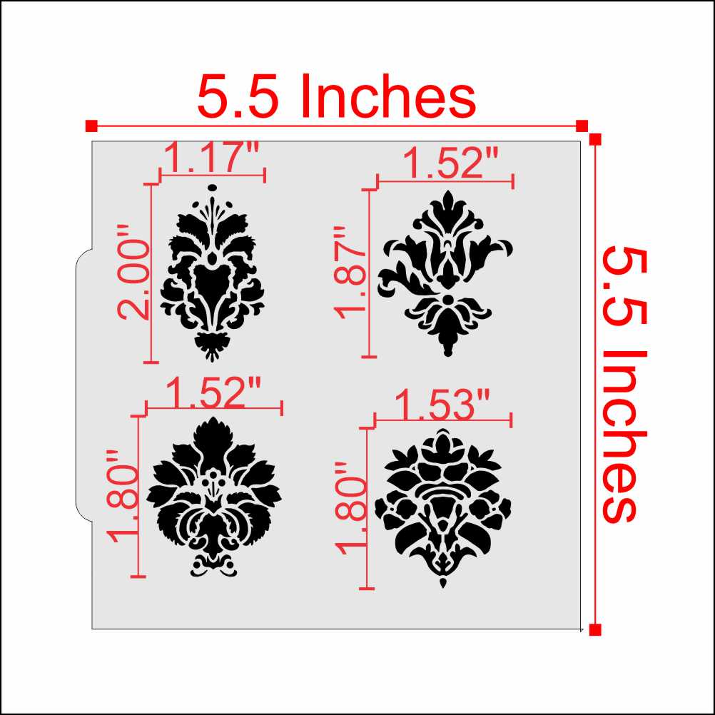 Measurements for the Damask Cookie Stencil