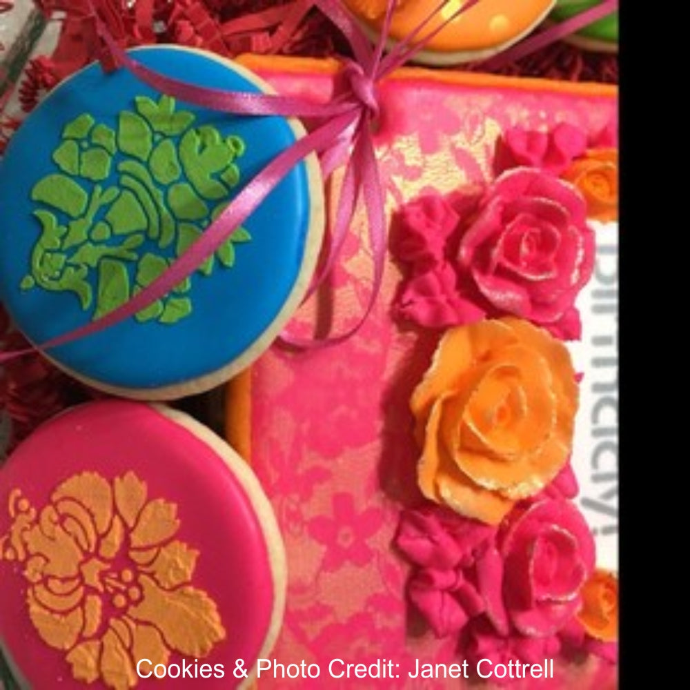 Cookies With a Damask Pattern