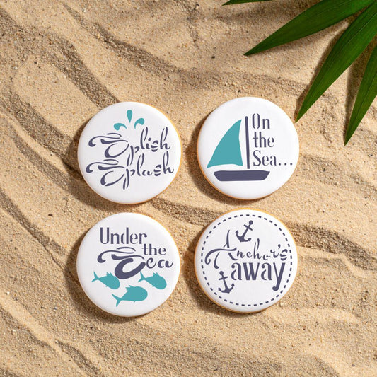 On The Sea Messages Cookie Stencil