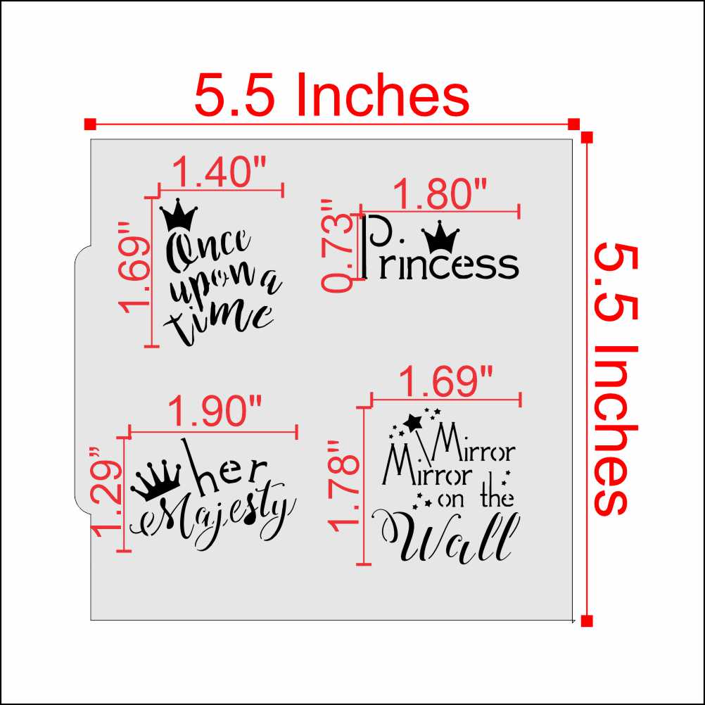 Measurements for the Her Majesty Cookie Stencils