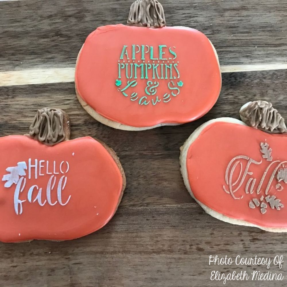 Pumpkin Shaped Iced Cookies with Autumn Messages