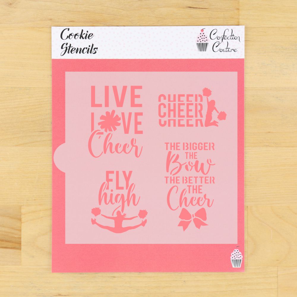 Cheerleading Messages Cookie Stencil 1 Sheet