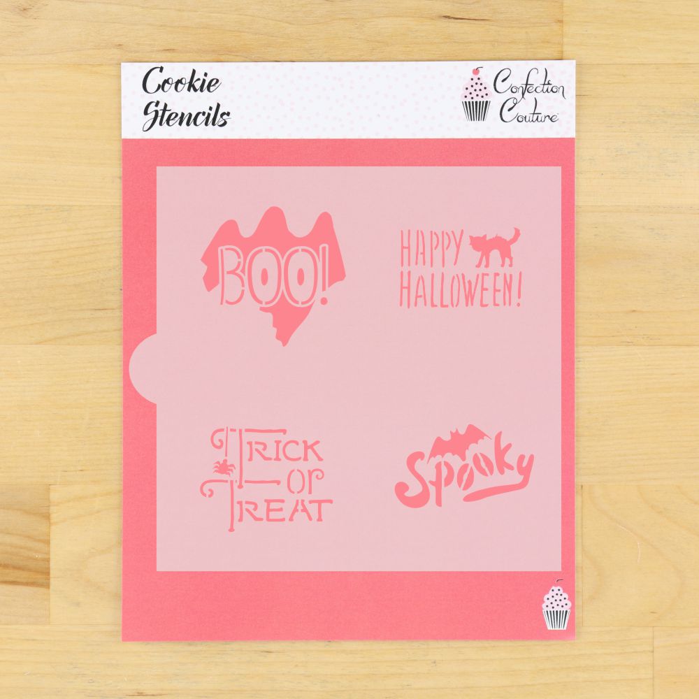 Halloween Cookie Stencil with spooky messages