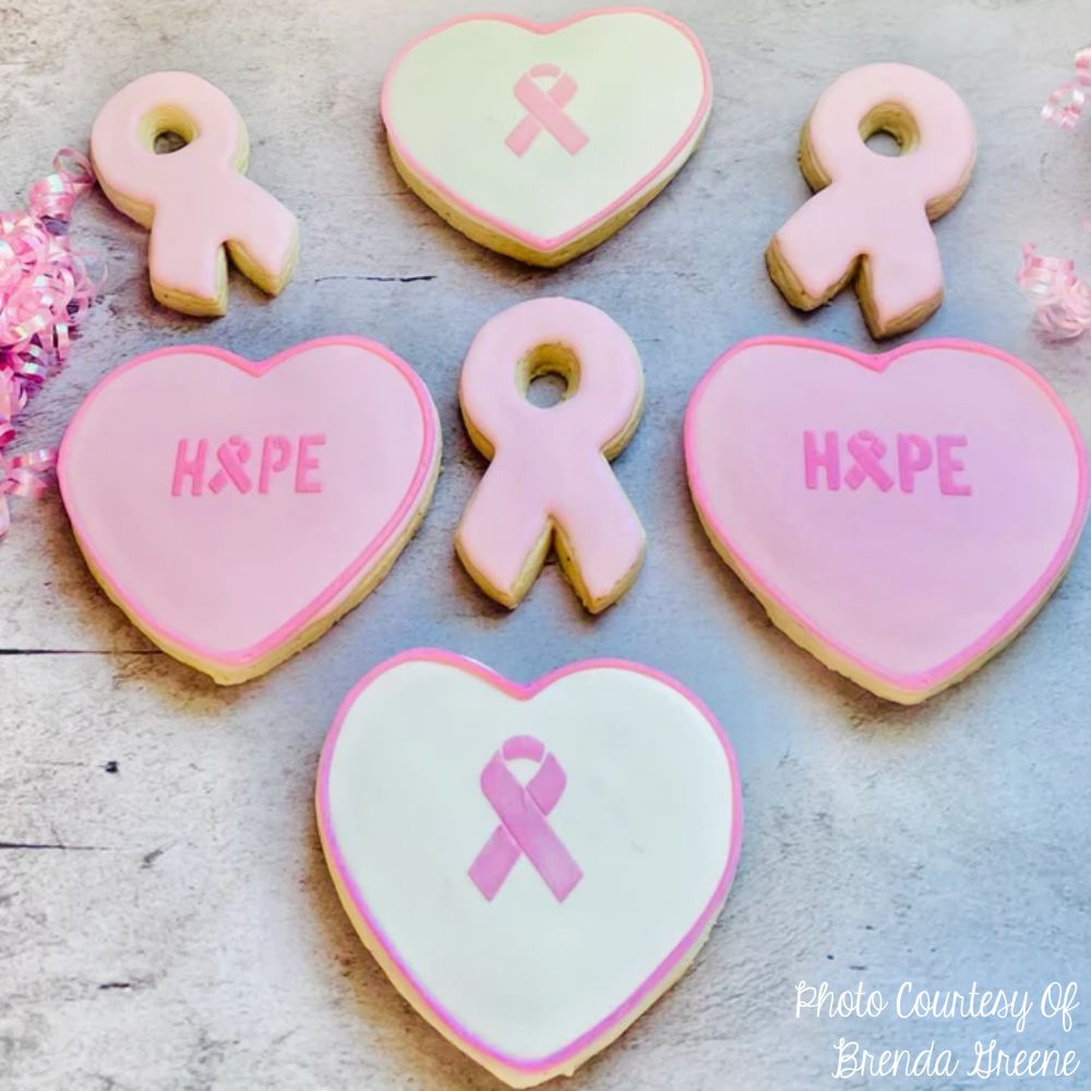 Breast Cancer Cookies using Stencils