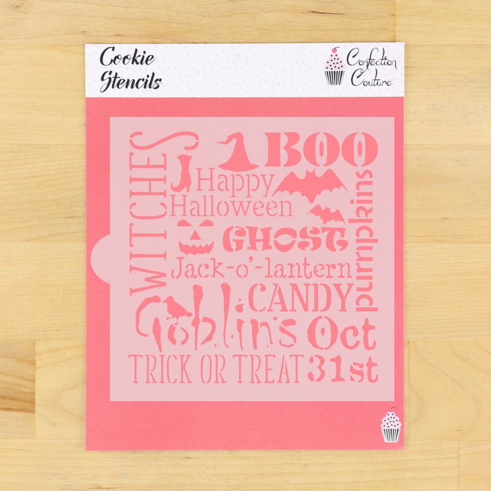 Halloween Messages Cookie Stencil