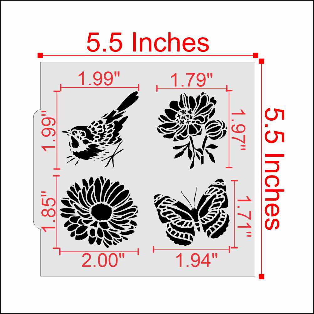 Measurements for Spring Designs Cookie Stencil