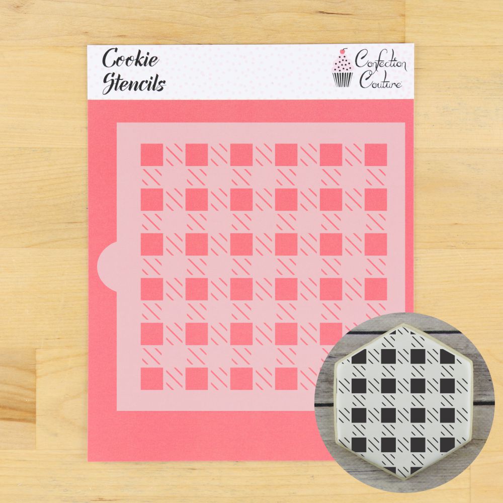 Buffalo Plaid Background Cookie Stencil