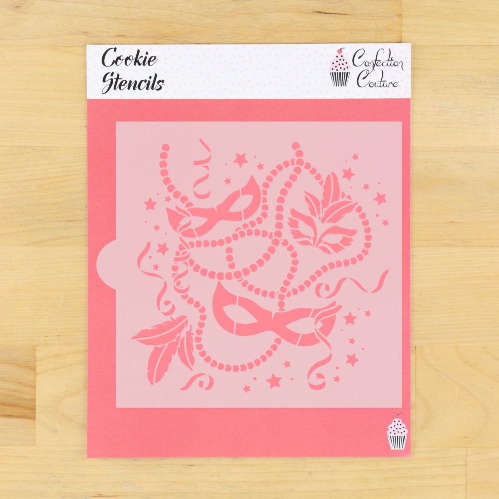 Mardi Gras Background Cookie Stencil 1 overlay