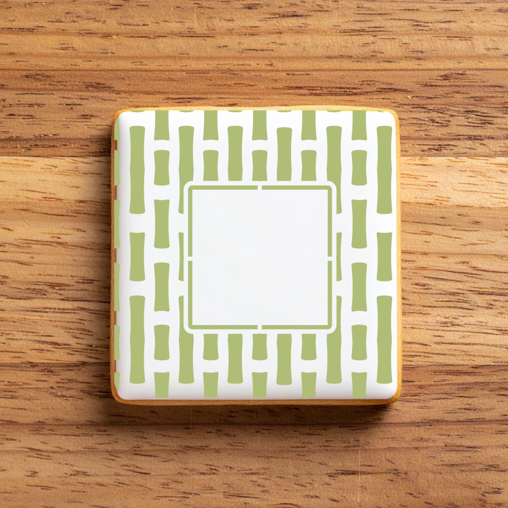 Bamboo Monogram Background Cookie Stencil