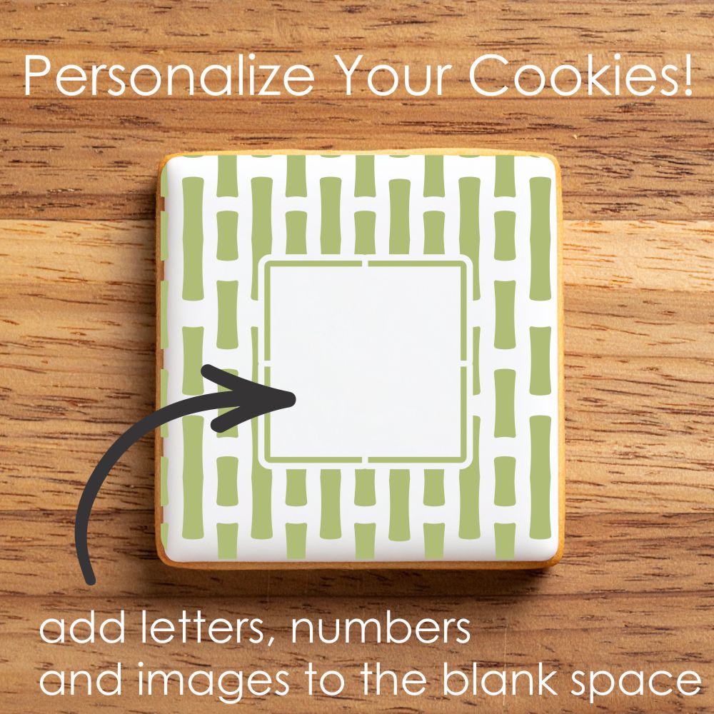Bamboo Monogram Background Cookie Stencil
