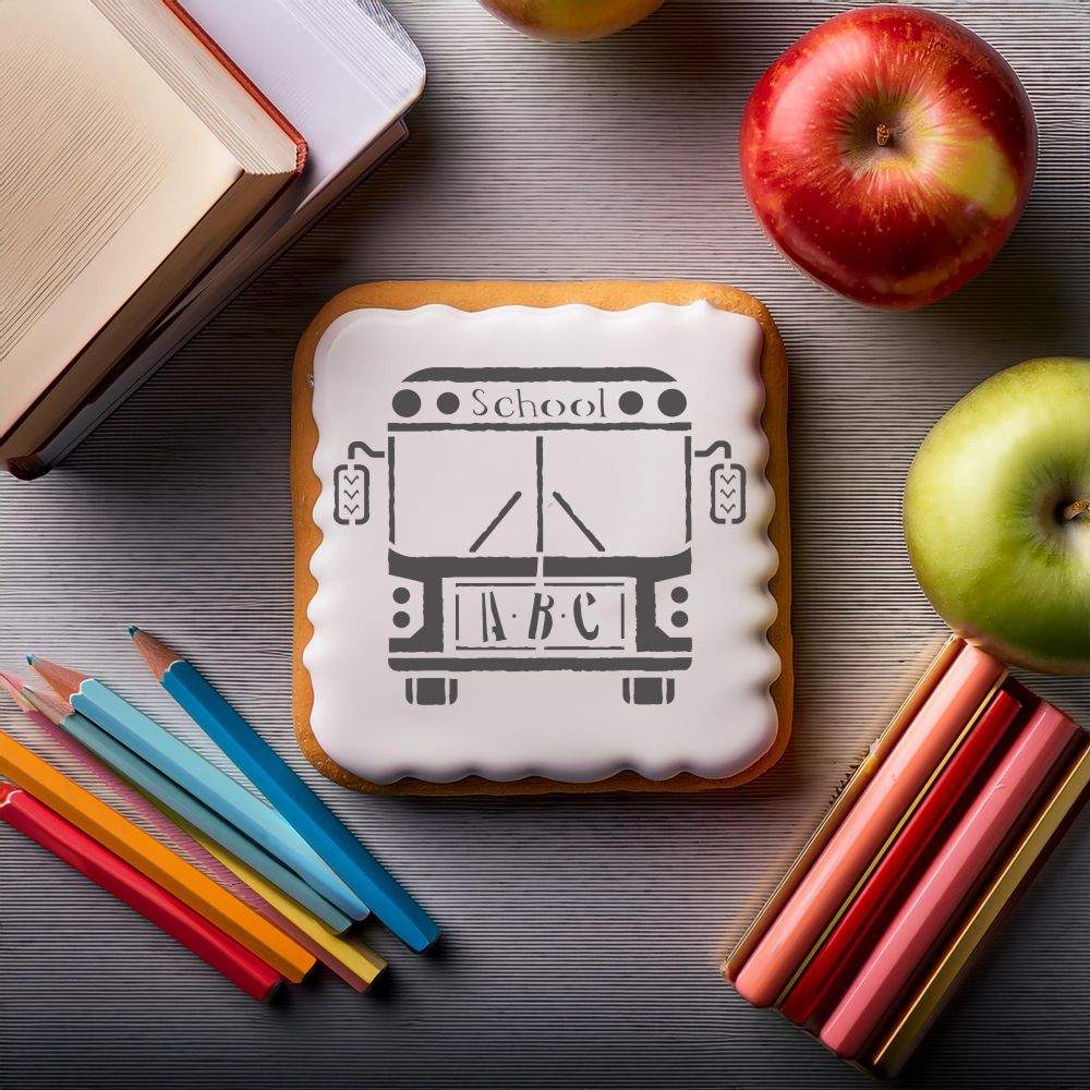 School Bus Cookie Stencil