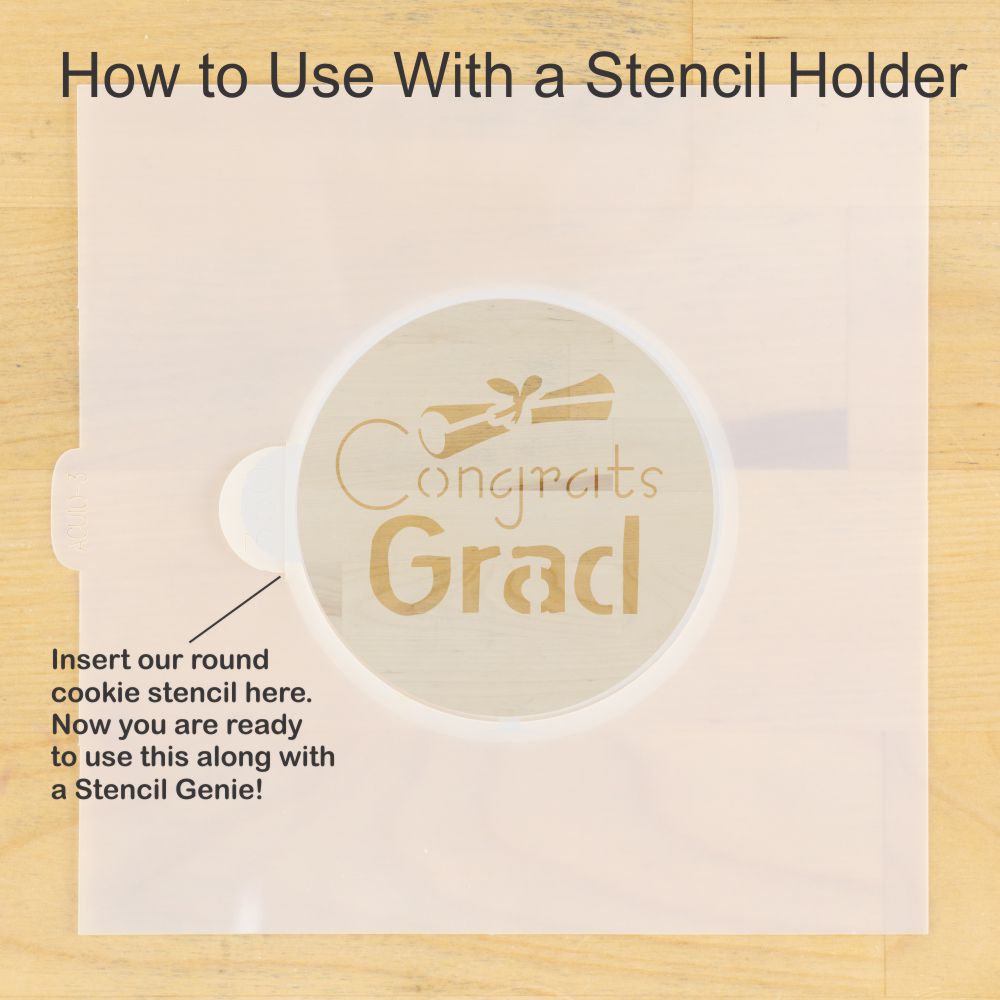 Graduation Round Cookie Stencil 3 Pc Set