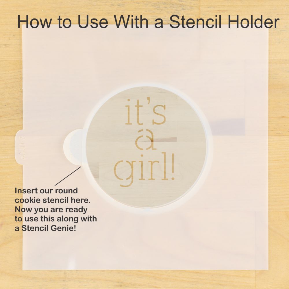 It's A Girl Round Cookie Stencil 3 Pc Set