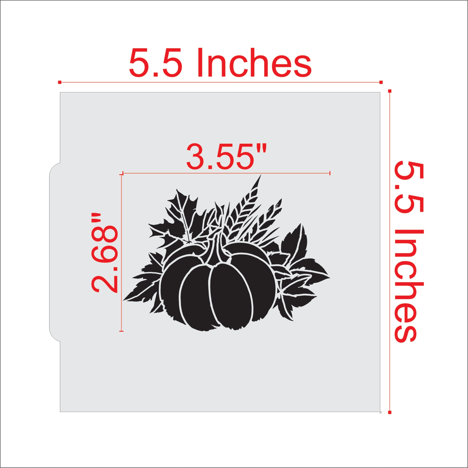 Measurements for the Harvest Bouquet Cookie Stencil