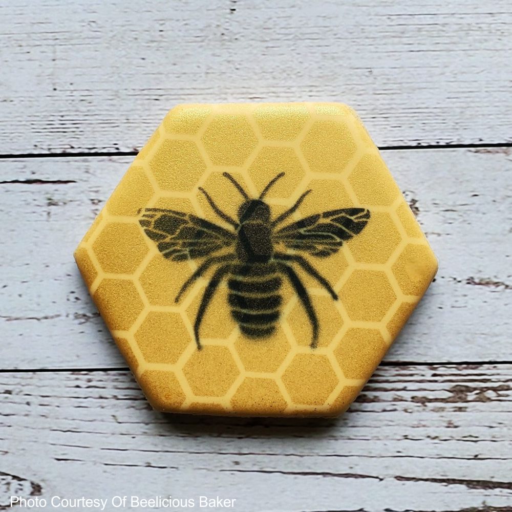 bee cookie using What Will it Bee Gender Reveal Cookie Stencil Bundle by beelicious baker