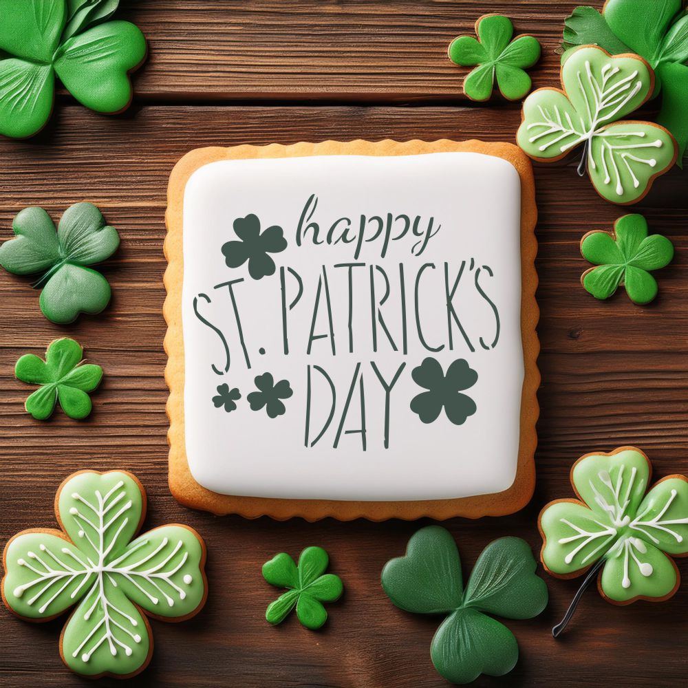 St. Patrick's Day Message Cookie Stencil