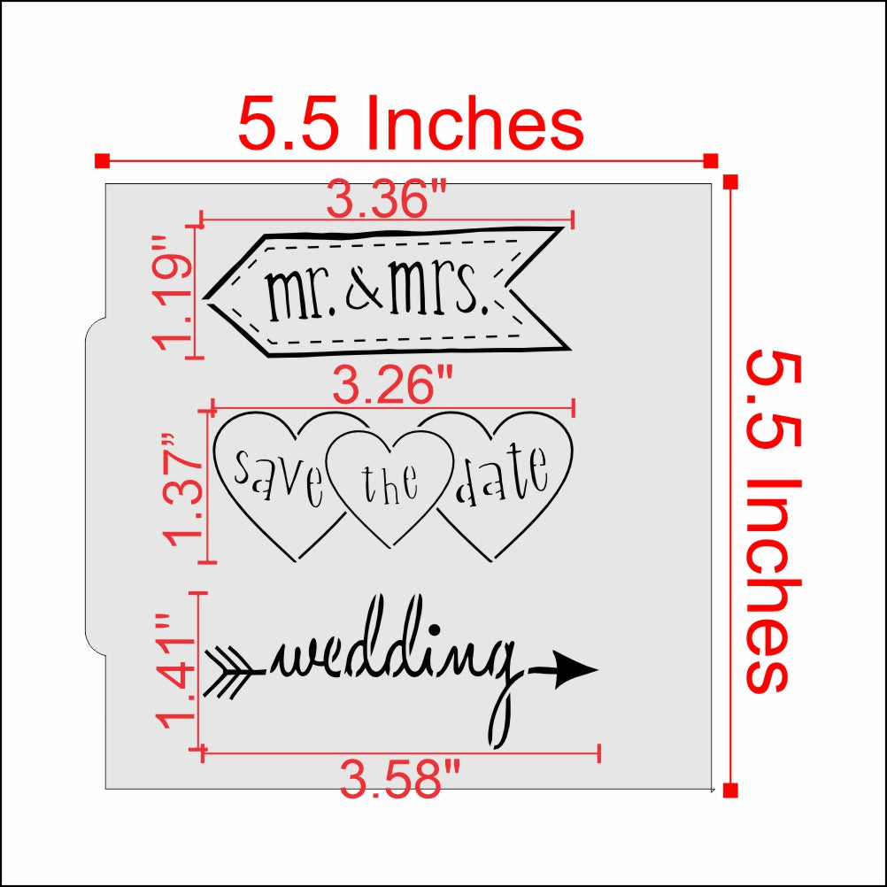 Wedding Announcement Cookie Stencil