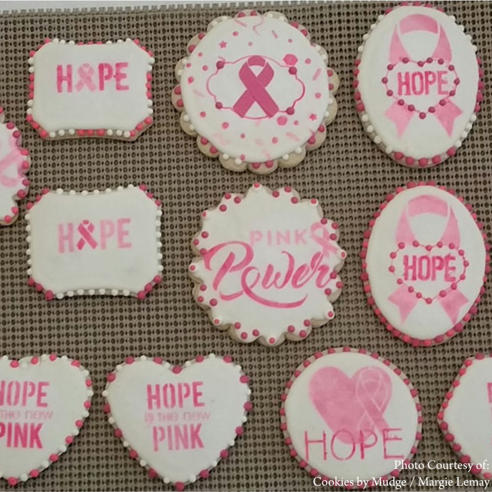 Hope Ribbon Breast Cancer Cookie Stencil