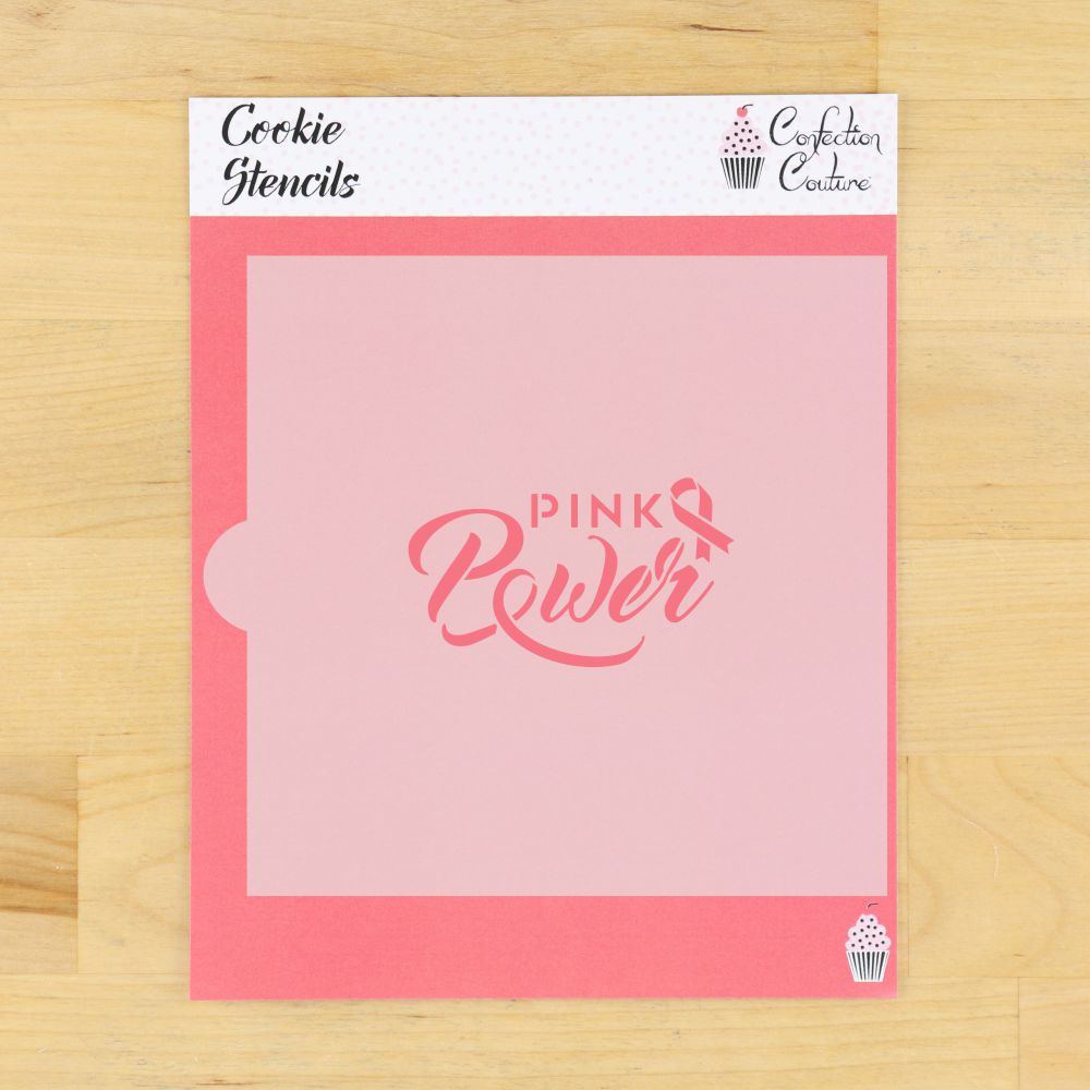 Pink Power Message Cookie Stencil