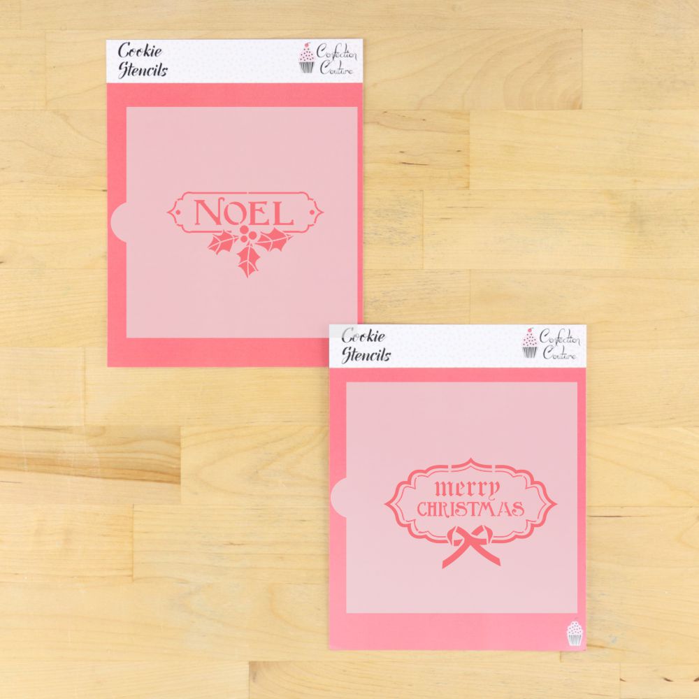 Vintage Christmas Tags Cookie Stencil