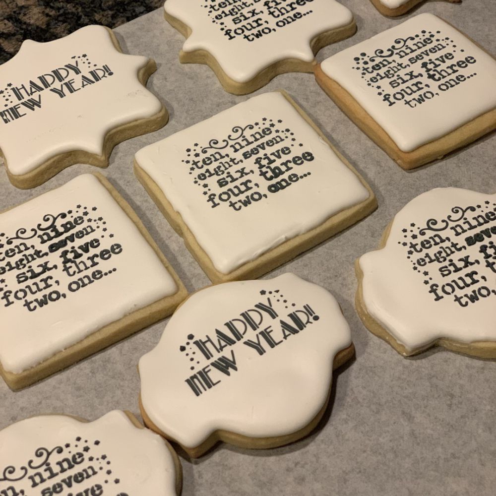 New Years Countdown Cookie Stencil