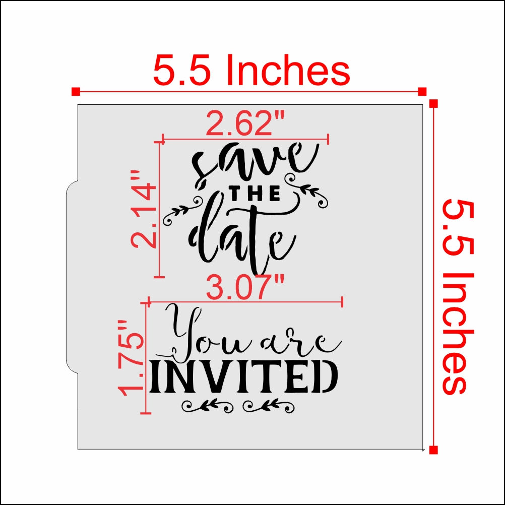 Save the Date Invitation Cookie Stencil