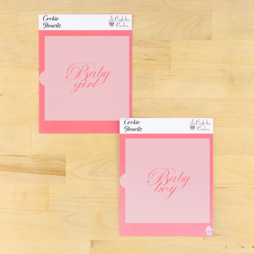 Baby Boy and Girl Cookie Stencil