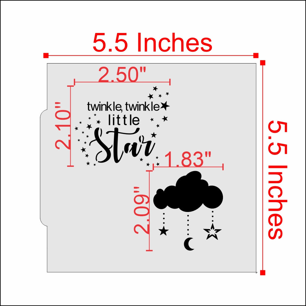 Measurements for the Twinkle Twinkle Cookie Stencil
