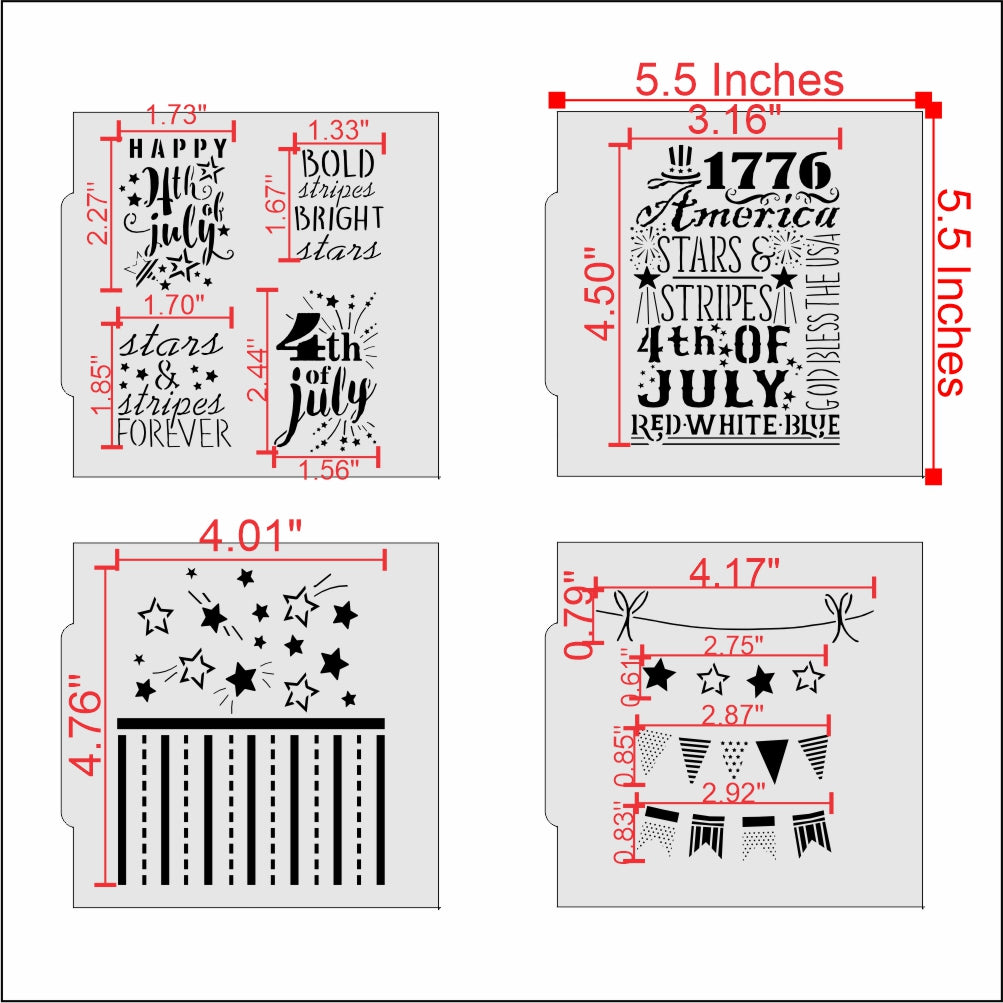 Measurements for the Fourth of July Cookie Confection Collection