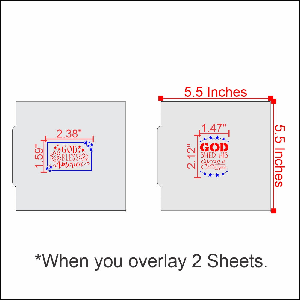 God Shed His Grace on Thee Cookie Stencil Dimensions