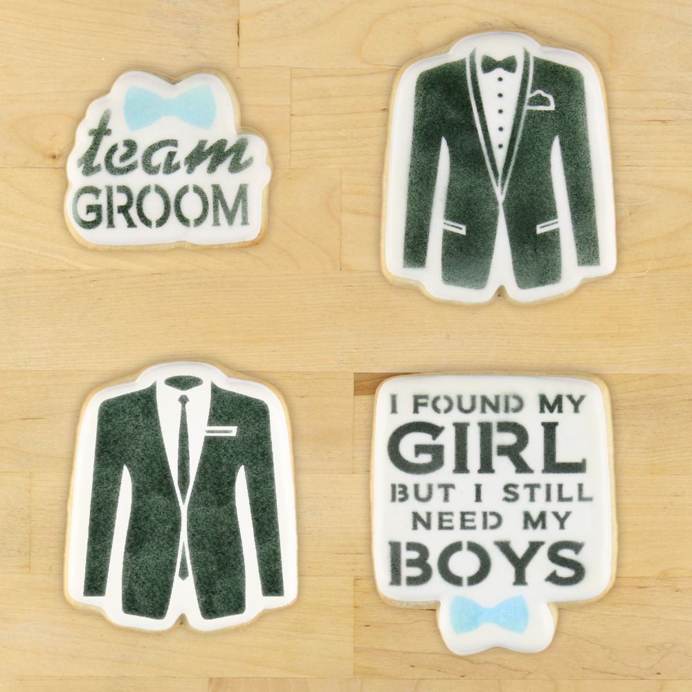 Team Groom Cookie Stencil