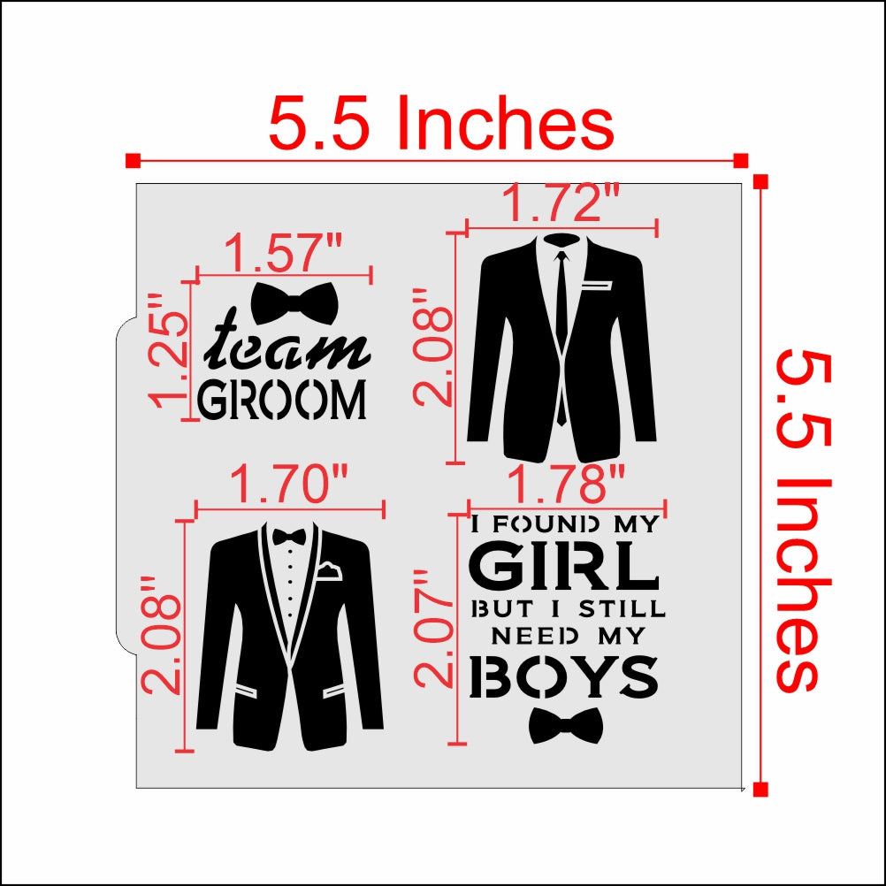 Team Groom Cookie Stencil