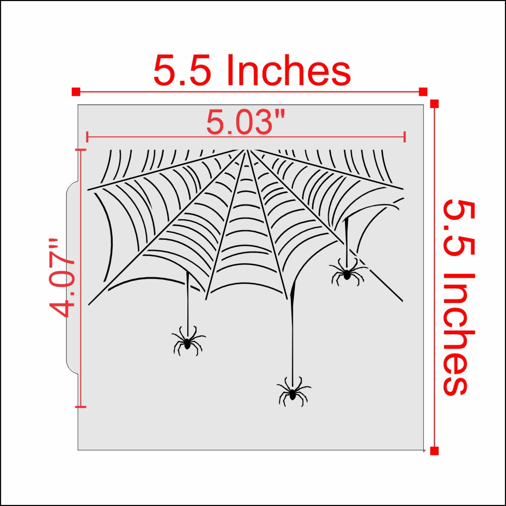 Measurements for the Web of Spiders Cookie Stencil