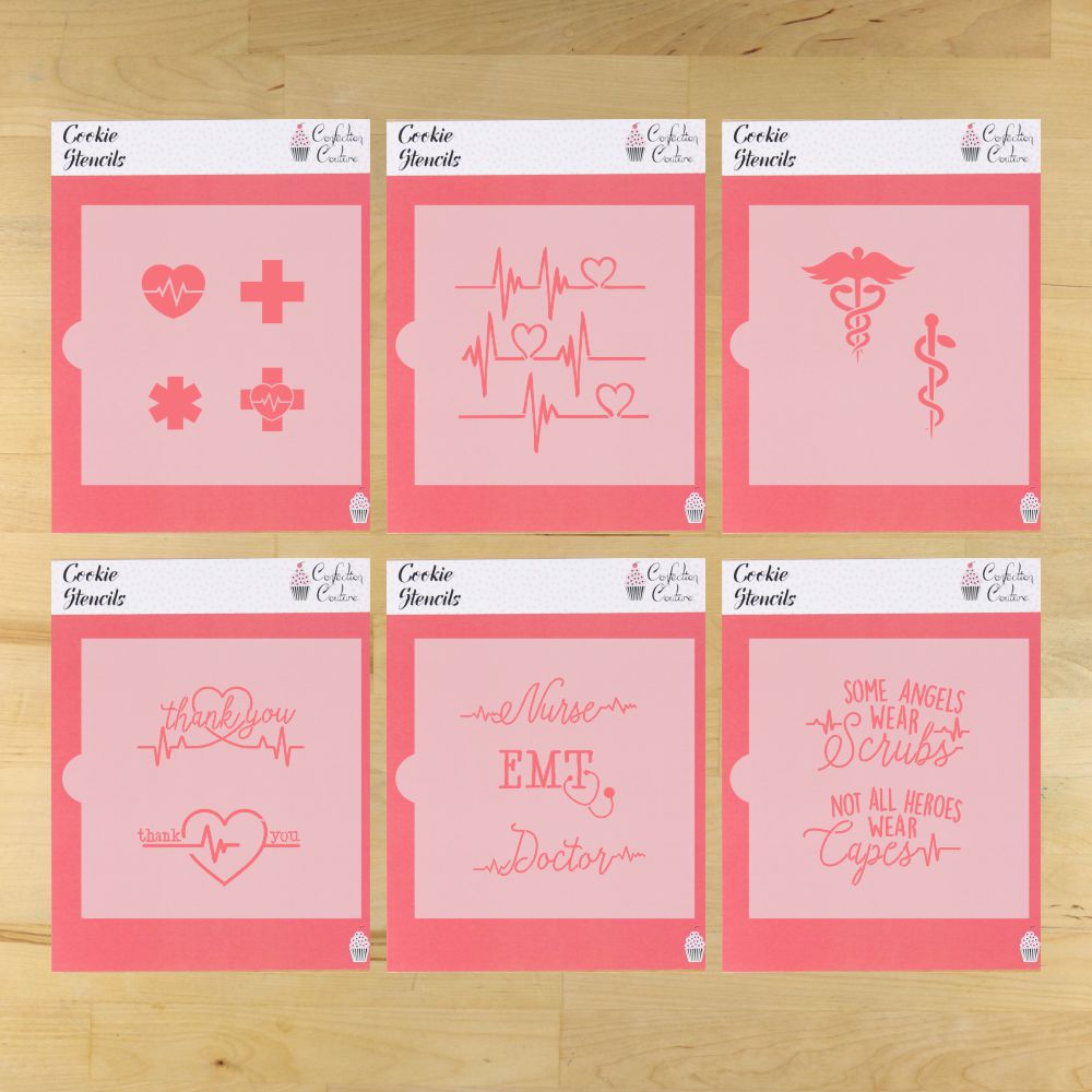 medical appreciation cookie stencil set