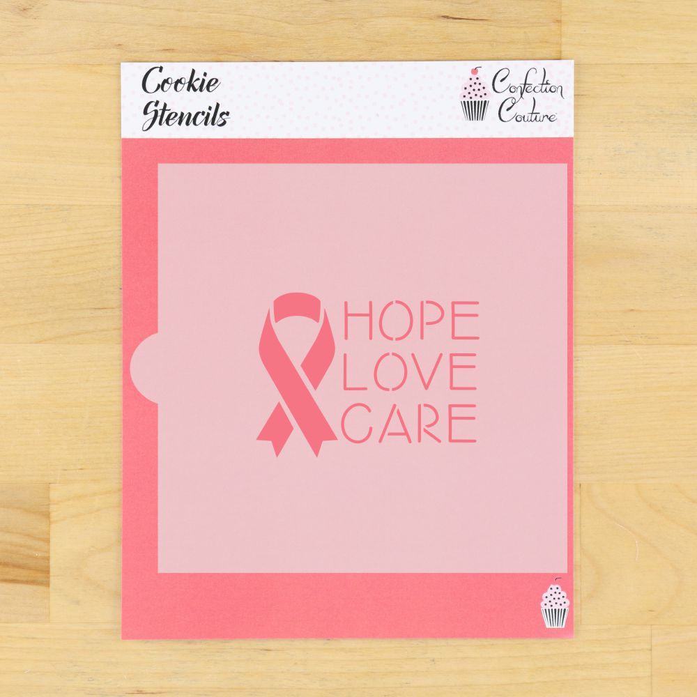 Hope Love Care Cookie Stencil