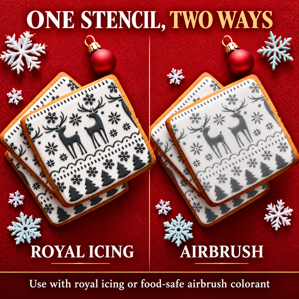 Nordic Christmas Sweater Background Cookie Stencil