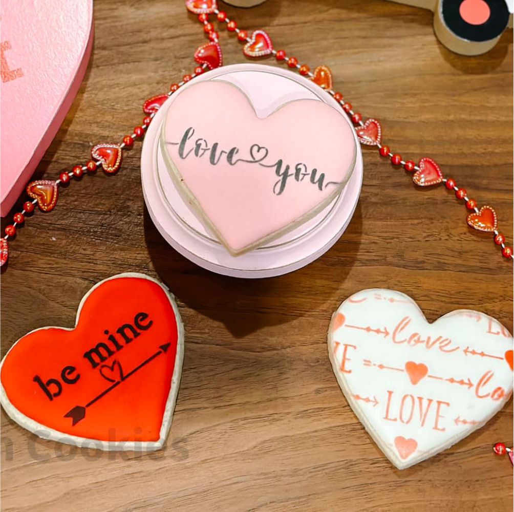 Love Script Cookie Stencil by daydream cookies