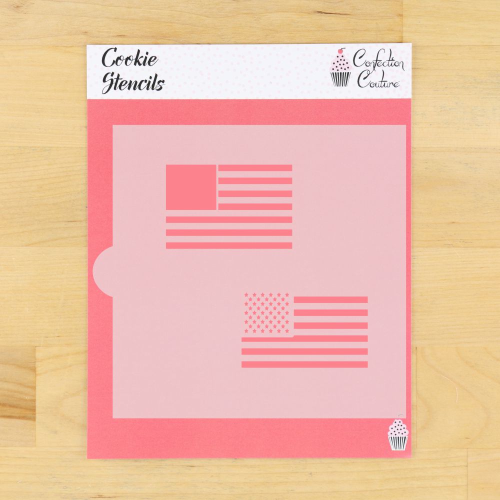 American Flag Accent Cookie Stencil With Cookie Cutter