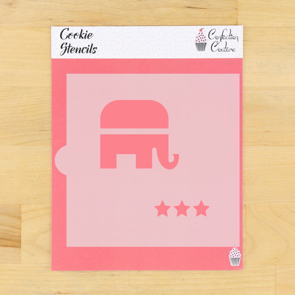 Republican Elephant Cookie Stencil With Cookie Cutter