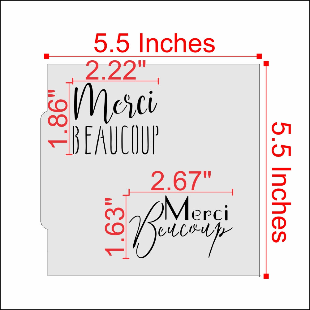 Measurements for the Merci Beaucoup Cookie Stencils
