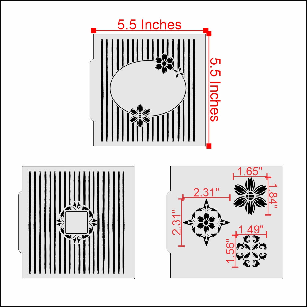Measurements for the Mother's Day Cookie Confection Collection 6pc set